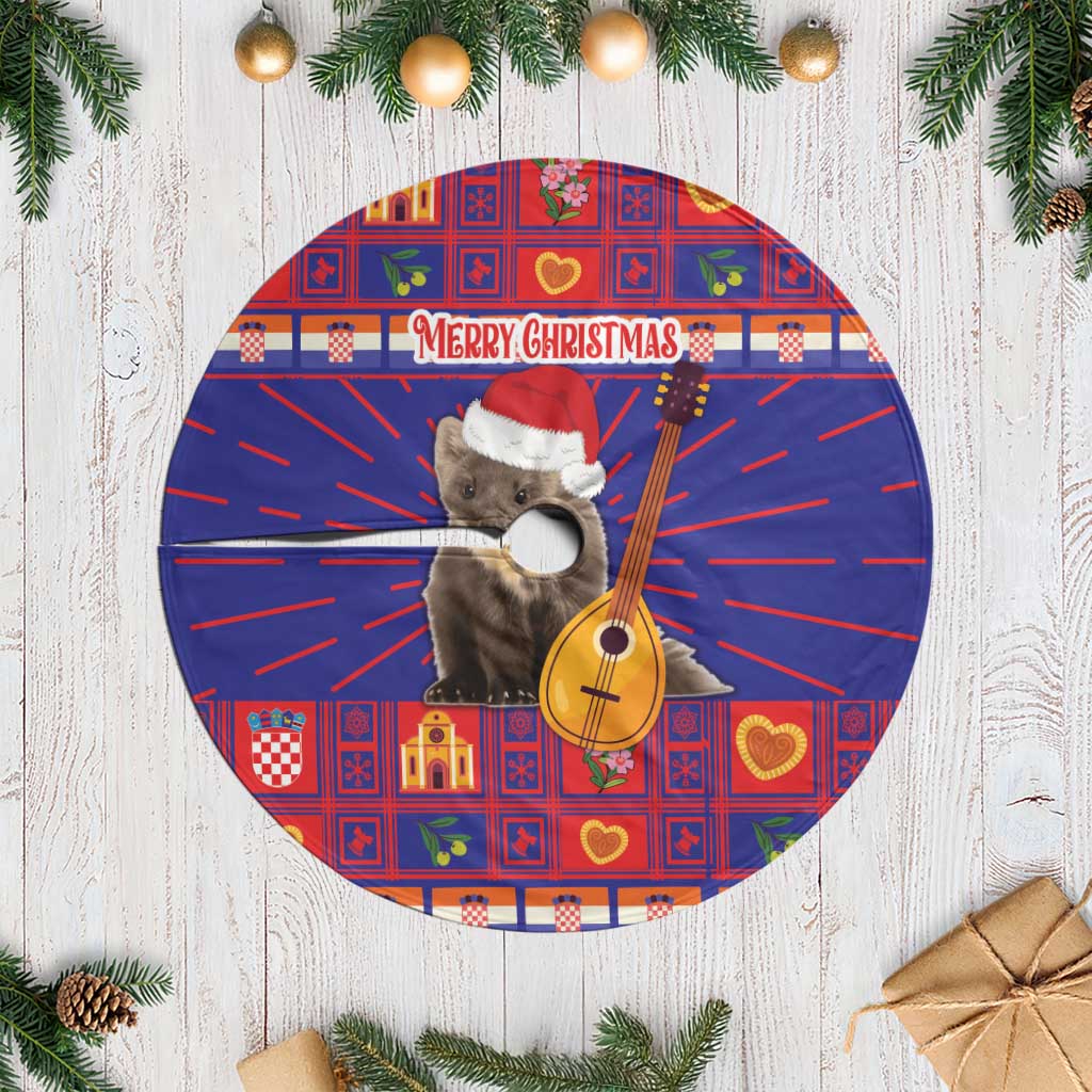 Croatia Christmas Tree Skirt Kuna Zlatica Merry Xmas - Wonder Print Shop