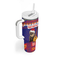 Croatia Christmas Tumbler With Handle Kuna Zlatica Merry Xmas - Wonder Print Shop