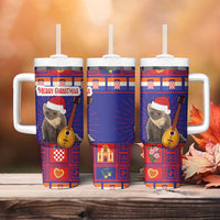 Croatia Christmas Tumbler With Handle Kuna Zlatica Merry Xmas - Wonder Print Shop