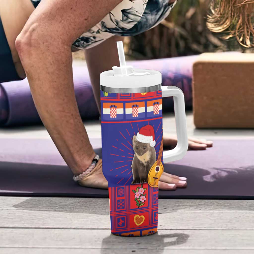 Croatia Christmas Tumbler With Handle Kuna Zlatica Merry Xmas - Wonder Print Shop