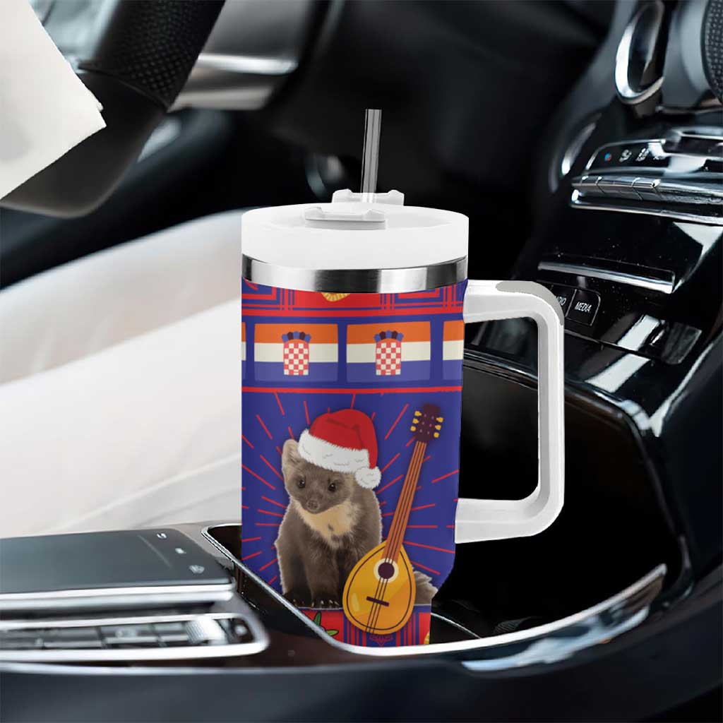 Croatia Christmas Tumbler With Handle Kuna Zlatica Merry Xmas - Wonder Print Shop