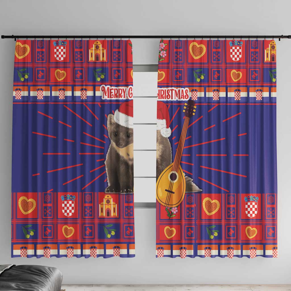 Croatia Christmas Window Curtain Kuna Zlatica Merry Xmas - Wonder Print Shop