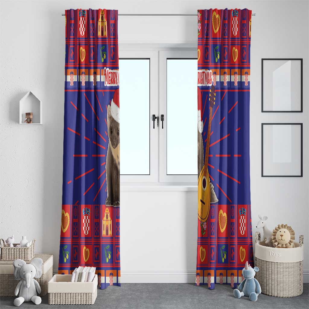 Croatia Christmas Window Curtain Kuna Zlatica Merry Xmas - Wonder Print Shop