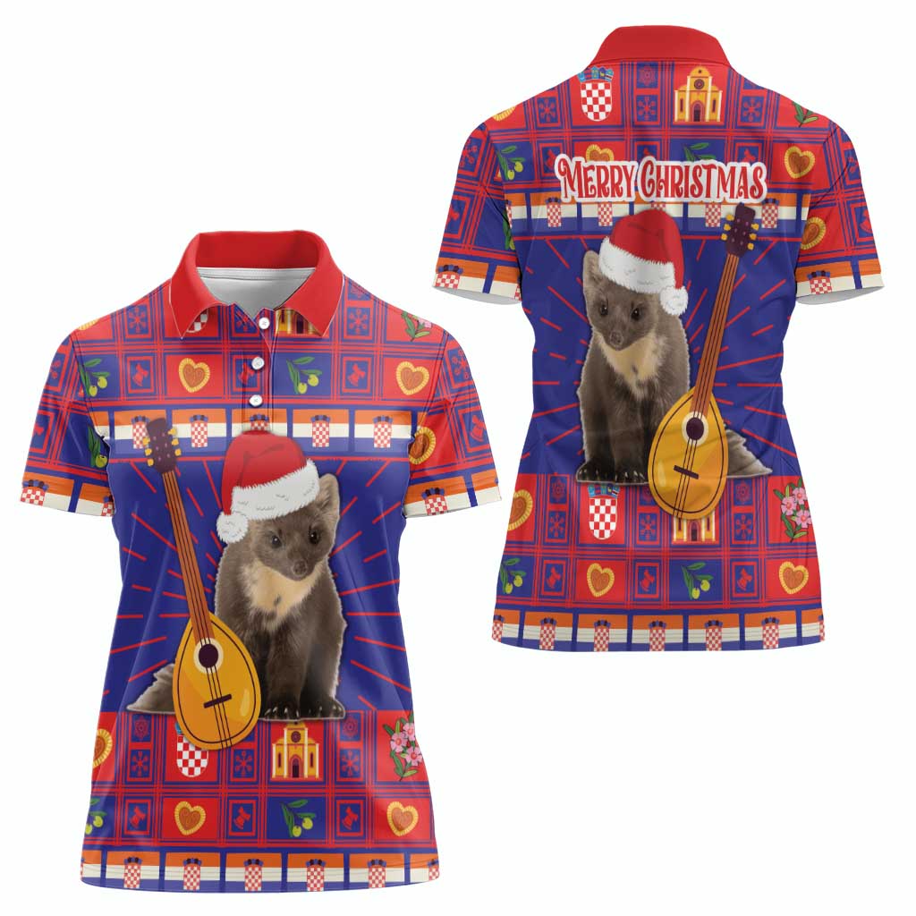 Croatia Christmas Women Polo Shirt Kuna Zlatica Merry Xmas - Wonder Print Shop