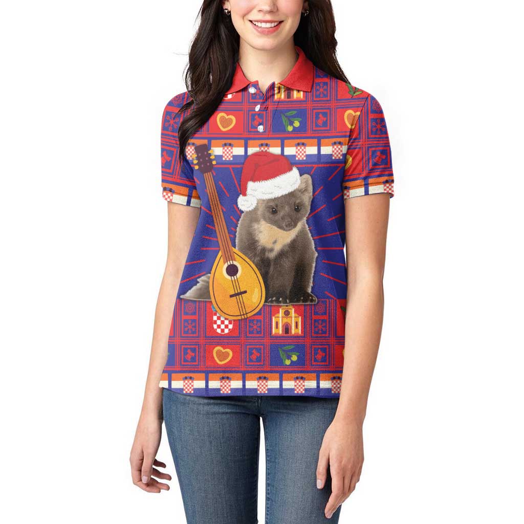 Croatia Christmas Women Polo Shirt Kuna Zlatica Merry Xmas - Wonder Print Shop