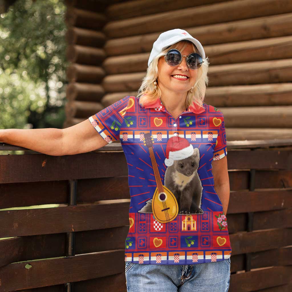 Croatia Christmas Women Polo Shirt Kuna Zlatica Merry Xmas - Wonder Print Shop