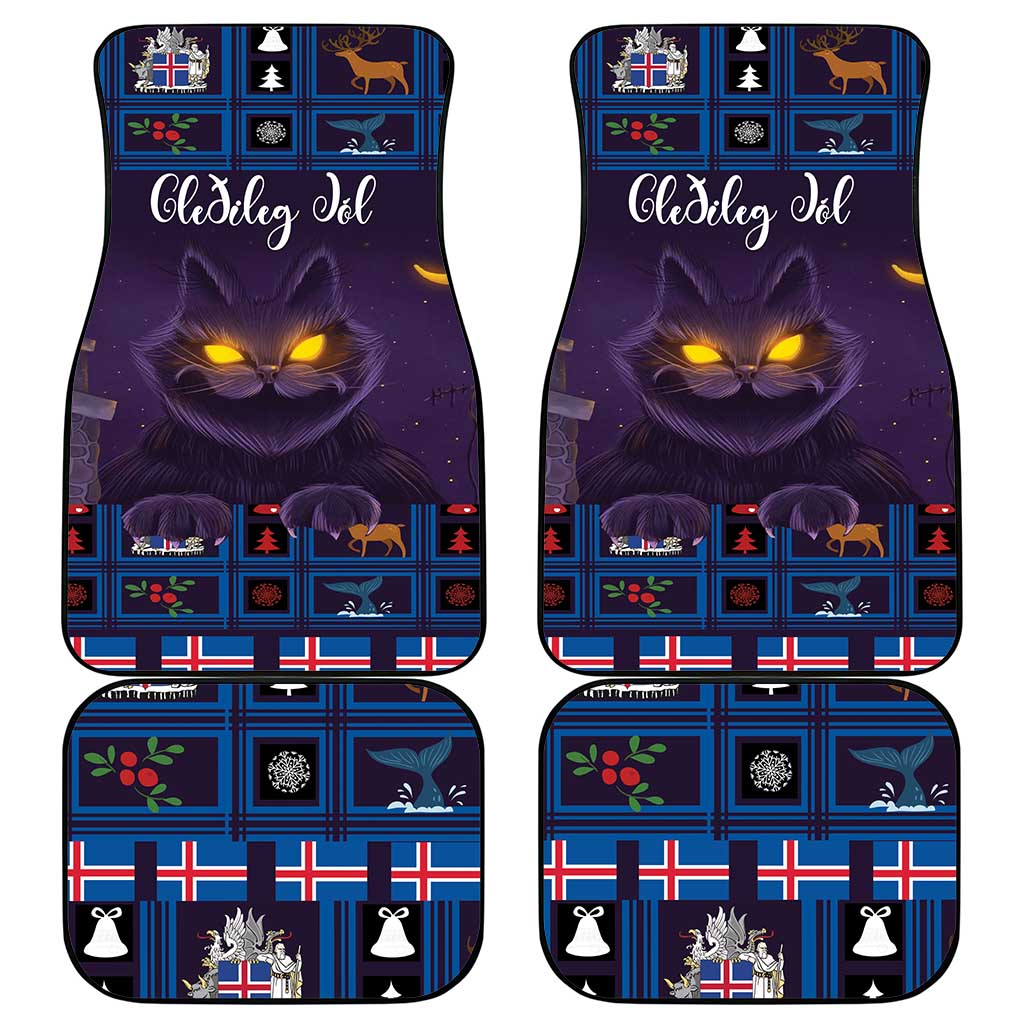 Iceland Christmas Car Mats Yule Cat Christmas Lightning Art - Wonder Print Shop