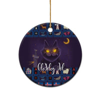 Iceland Christmas Ceramic Ornament Yule Cat Christmas Lightning Art - Wonder Print Shop