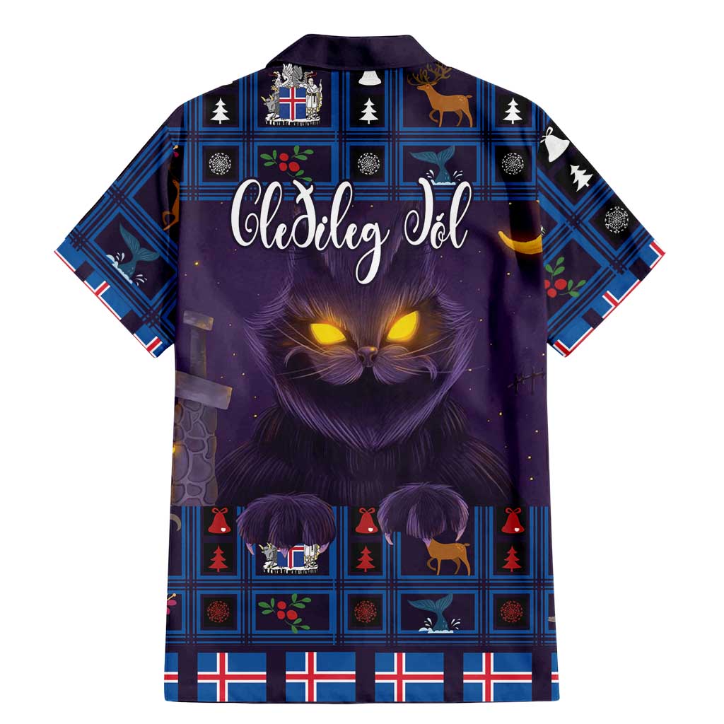 Iceland Christmas Family Matching Mermaid Dress and Hawaiian Shirt Yule Cat Christmas Lightning Art - Wonder Print Shop