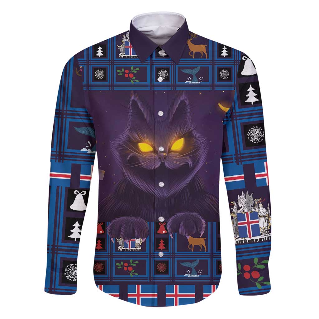 Iceland Christmas Family Matching Puletasi and Hawaiian Shirt Yule Cat Christmas Lightning Art - Wonder Print Shop