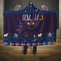 Iceland Christmas Hooded Blanket Yule Cat Christmas Lightning Art