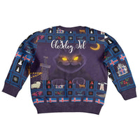 Iceland Christmas Kid Ugly Christmas Sweater Yule Cat Christmas Lightning Art - Wonder Print Shop