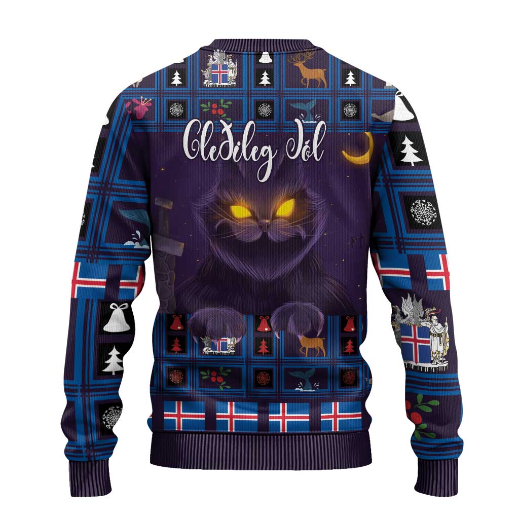 Iceland Christmas Ugly Christmas Sweater Yule Cat Christmas Lightning Art - Wonder Print Shop