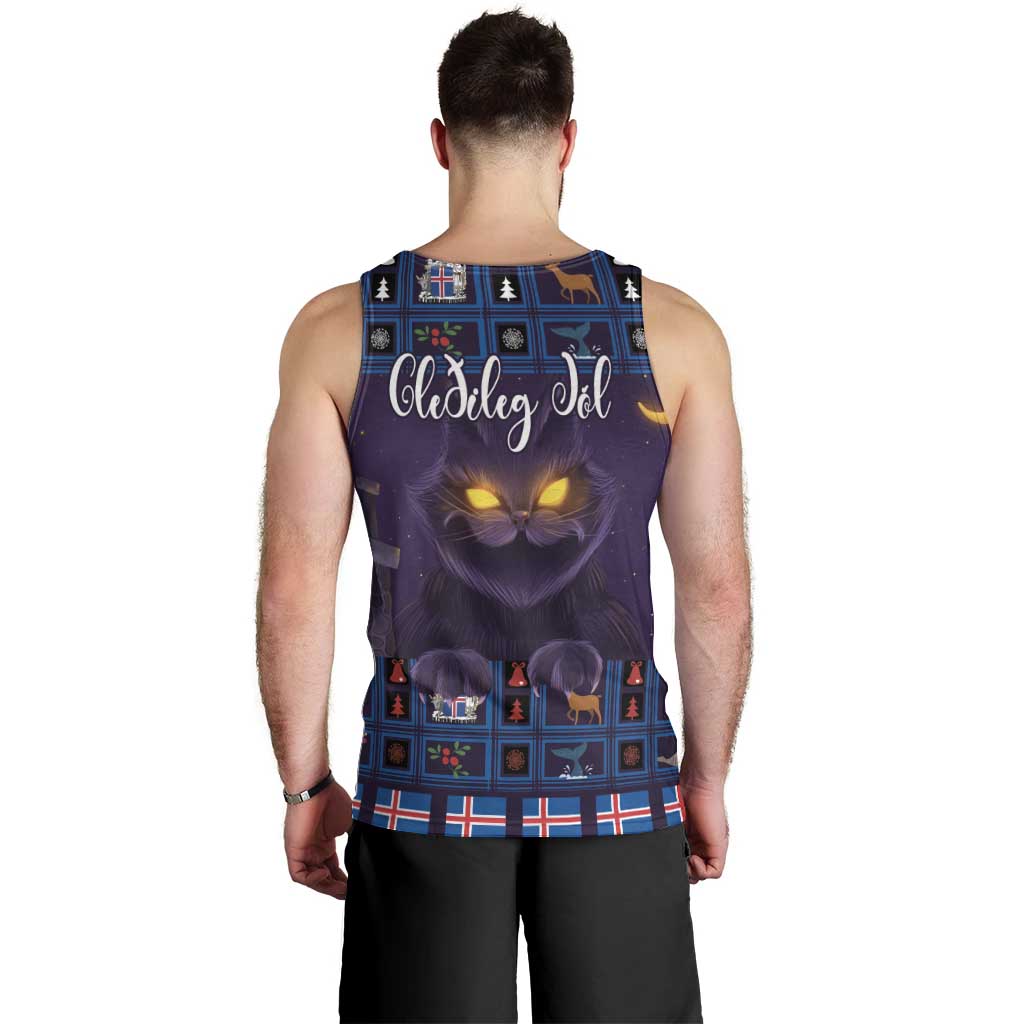 Iceland Christmas Men Tank Top Yule Cat Christmas Lightning Art - Wonder Print Shop