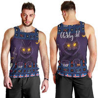 Iceland Christmas Men Tank Top Yule Cat Christmas Lightning Art - Wonder Print Shop