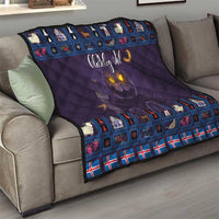 Iceland Christmas Quilt Yule Cat Christmas Lightning Art - Wonder Print Shop