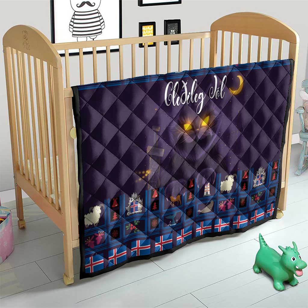 Iceland Christmas Quilt Yule Cat Christmas Lightning Art - Wonder Print Shop