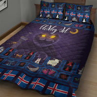 Iceland Christmas Quilt Bed Set Yule Cat Christmas Lightning Art - Wonder Print Shop