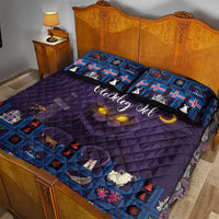 Iceland Christmas Quilt Bed Set Yule Cat Christmas Lightning Art - Wonder Print Shop