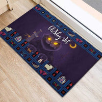 Iceland Christmas Rubber Doormat Yule Cat Christmas Lightning Art - Wonder Print Shop