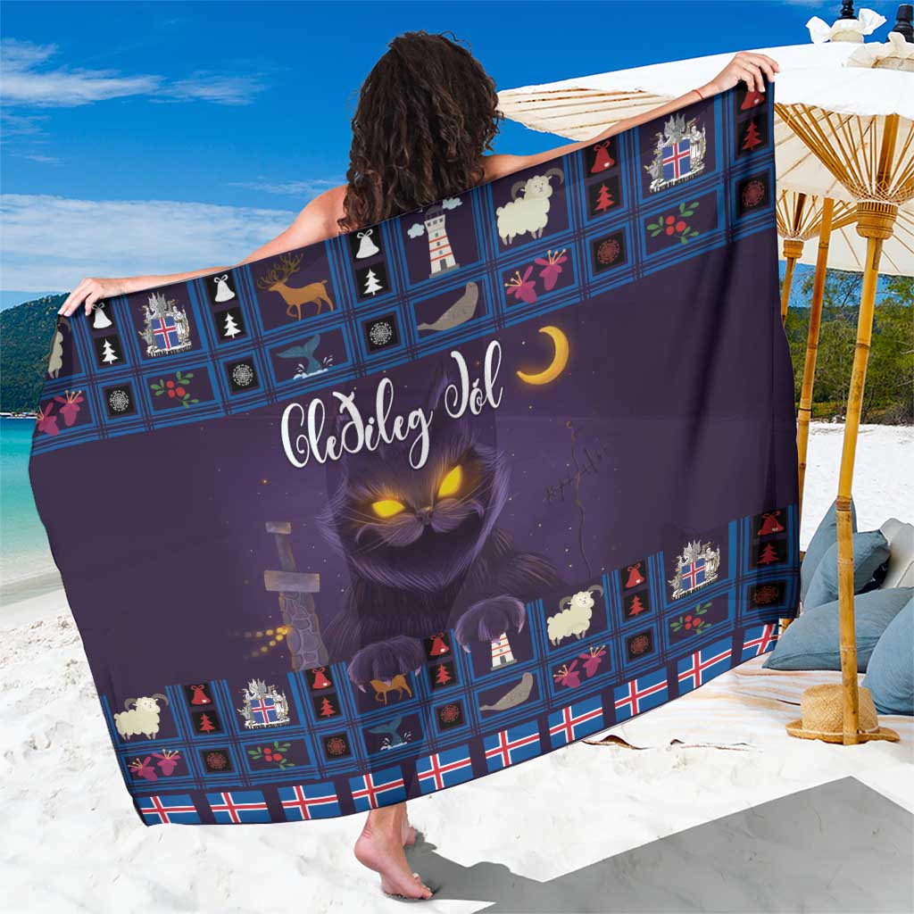 Iceland Christmas Sarong Yule Cat Christmas Lightning Art - Wonder Print Shop