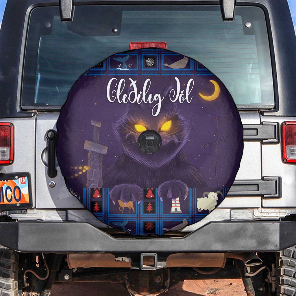 Iceland Christmas Spare Tire Cover Yule Cat Christmas Lightning Art - Wonder Print Shop