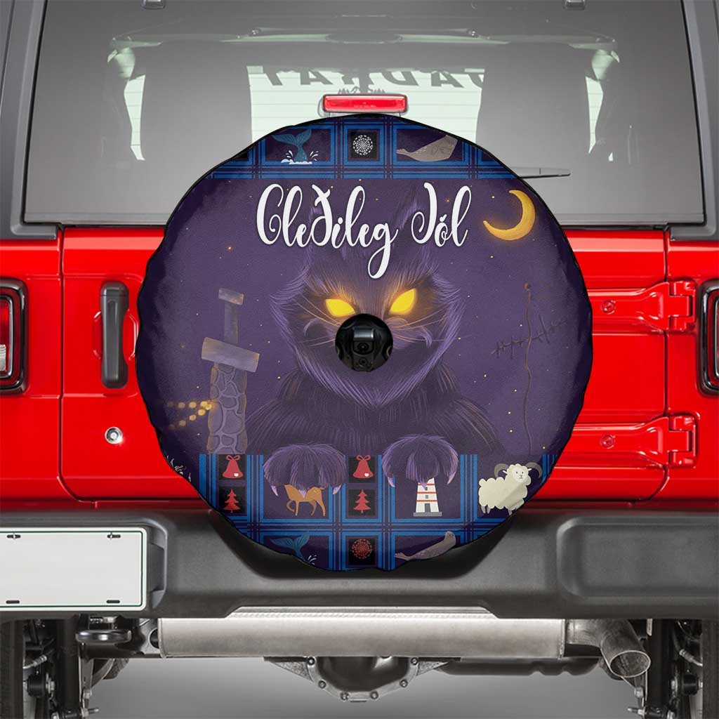 Iceland Christmas Spare Tire Cover Yule Cat Christmas Lightning Art - Wonder Print Shop