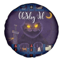 Iceland Christmas Spare Tire Cover Yule Cat Christmas Lightning Art - Wonder Print Shop
