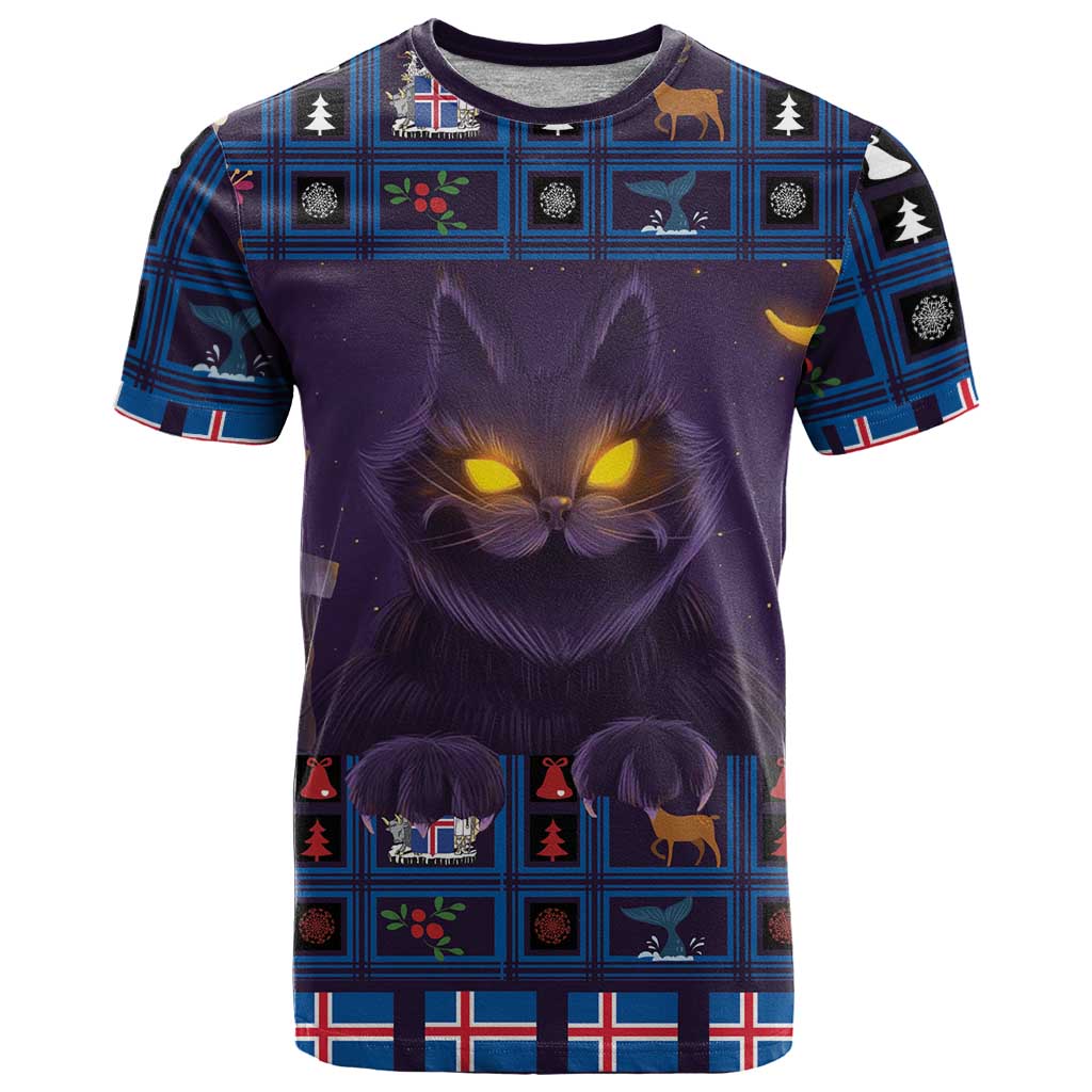 Iceland Christmas T Shirt Yule Cat Christmas Lightning Art - Wonder Print Shop