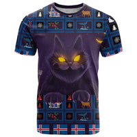 Iceland Christmas T Shirt Yule Cat Christmas Lightning Art - Wonder Print Shop