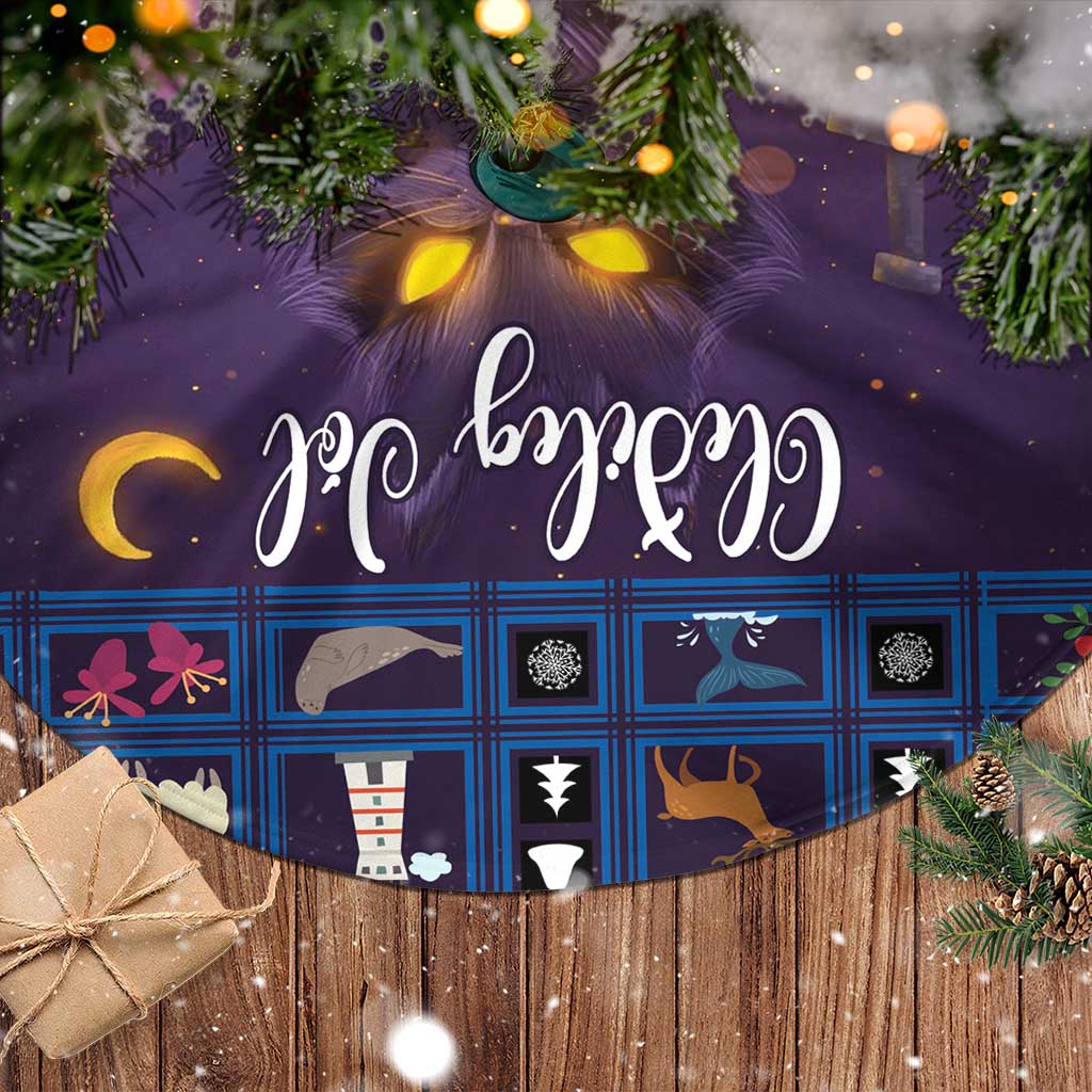 Iceland Christmas Tree Skirt Yule Cat Christmas Lightning Art - Wonder Print Shop