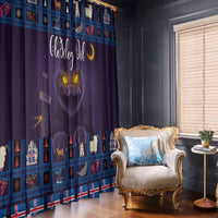 Iceland Christmas Window Curtain Yule Cat Christmas Lightning Art - Wonder Print Shop