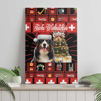 Merry Christmas Bernese Mountain Dog Canvas Wall Art Switzerland Symbols - Lightning Art - Wonder Print Shop