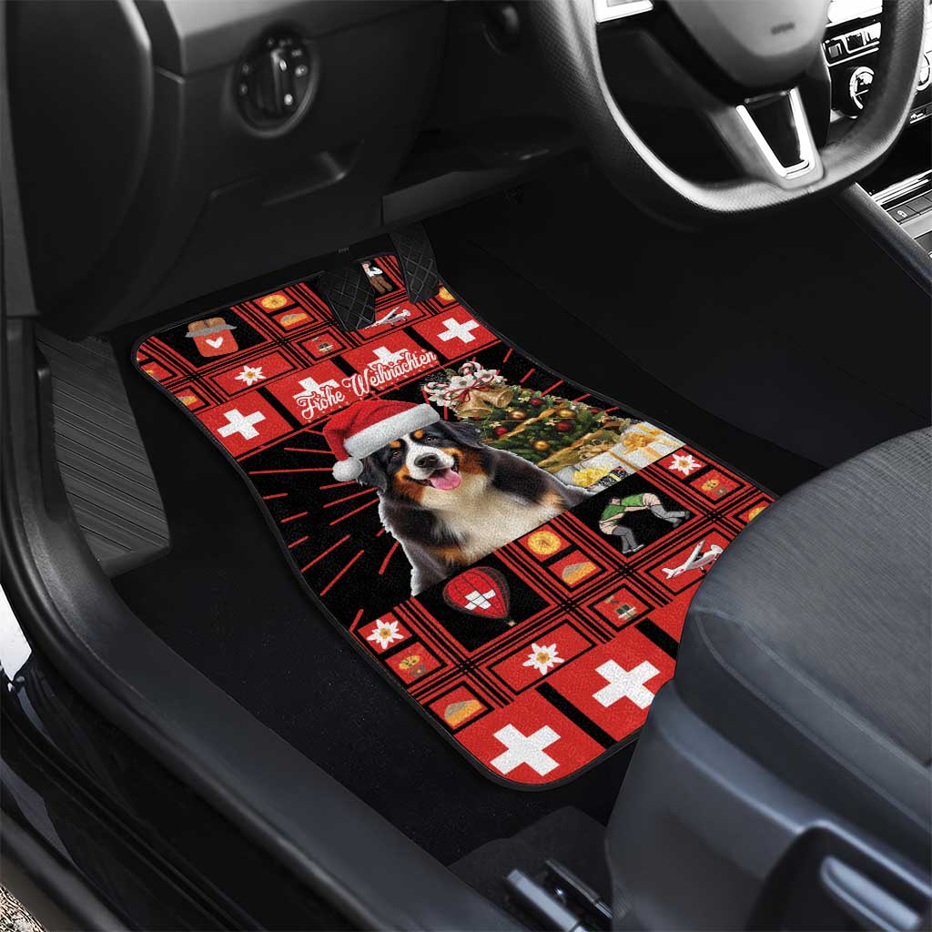 Merry Christmas Bernese Mountain Dog Car Mats Switzerland Symbols - Lightning Art - Wonder Print Shop