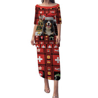 Merry Christmas Bernese Mountain Dog Puletasi Switzerland Symbols - Lightning Art - Wonder Print Shop