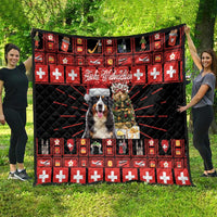 Merry Christmas Bernese Mountain Dog Quilt Switzerland Symbols - Lightning Art - Wonder Print Shop