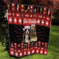 Merry Christmas Bernese Mountain Dog Quilt Switzerland Symbols - Lightning Art - Wonder Print Shop