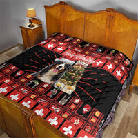 Merry Christmas Bernese Mountain Dog Quilt Switzerland Symbols - Lightning Art - Wonder Print Shop