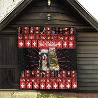 Merry Christmas Bernese Mountain Dog Quilt Switzerland Symbols - Lightning Art - Wonder Print Shop