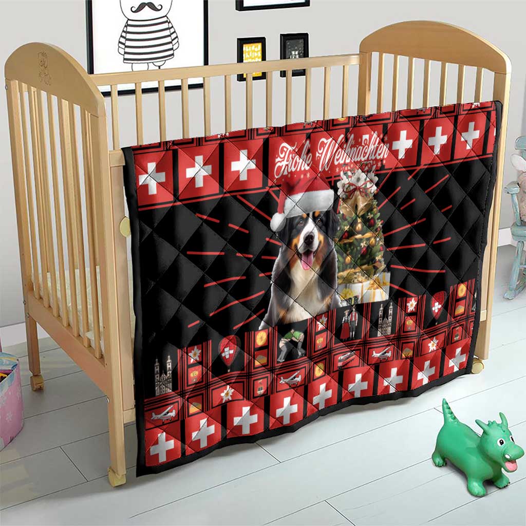 Merry Christmas Bernese Mountain Dog Quilt Switzerland Symbols - Lightning Art - Wonder Print Shop