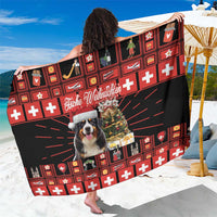 Merry Christmas Bernese Mountain Dog Sarong Switzerland Symbols - Lightning Art - Wonder Print Shop