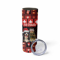 Merry Christmas Bernese Mountain Dog Skinny Tumbler Switzerland Symbols - Lightning Art - Wonder Print Shop