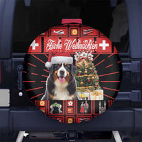 Merry Christmas Bernese Mountain Dog Spare Tire Cover Switzerland Symbols - Lightning Art - Wonder Print Shop