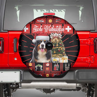 Merry Christmas Bernese Mountain Dog Spare Tire Cover Switzerland Symbols - Lightning Art - Wonder Print Shop