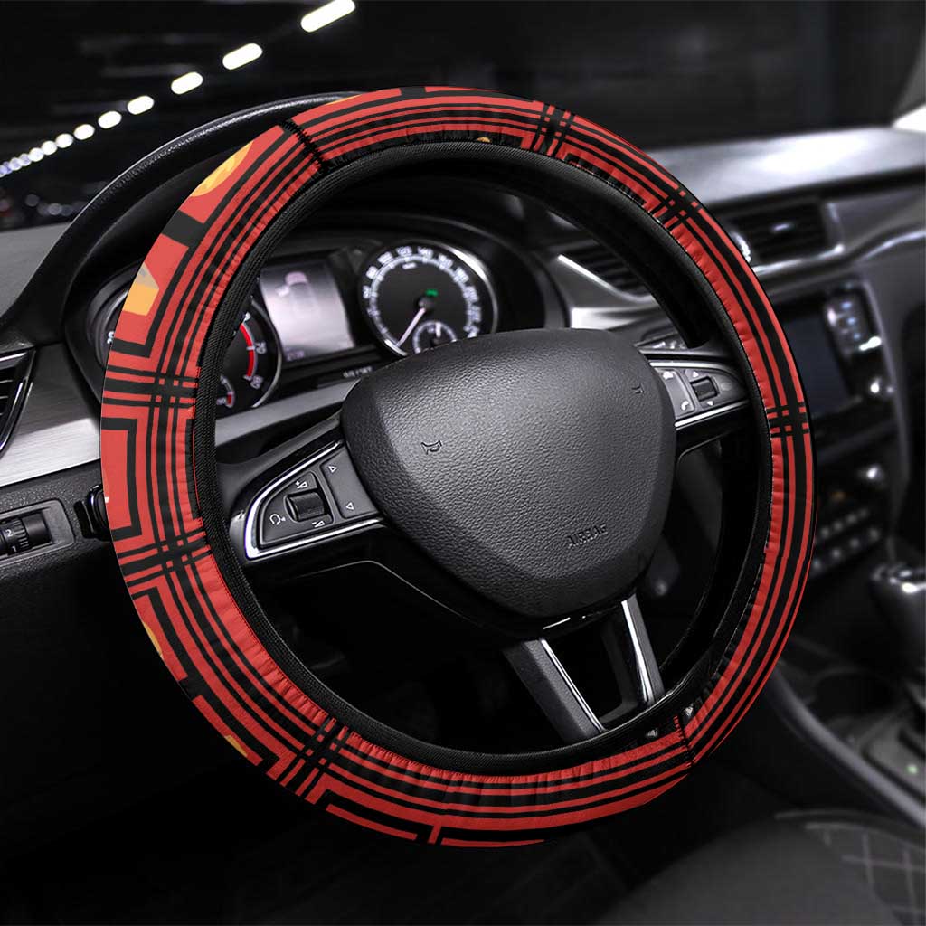 Merry Christmas Bernese Mountain Dog Steering Wheel Cover Switzerland Symbols - Lightning Art - Wonder Print Shop