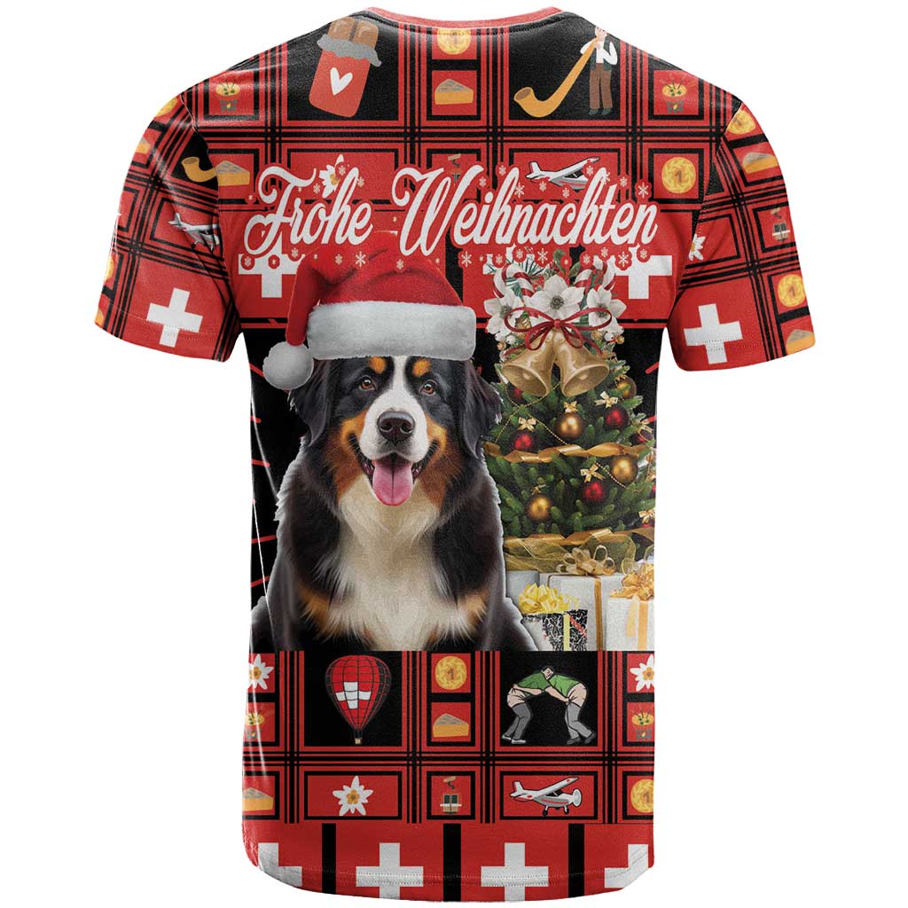 Merry Christmas Bernese Mountain Dog T Shirt Switzerland Symbols - Lightning Art - Wonder Print Shop