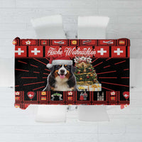 Merry Christmas Bernese Mountain Dog Tablecloth Switzerland Symbols - Lightning Art - Wonder Print Shop