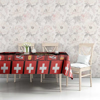 Merry Christmas Bernese Mountain Dog Tablecloth Switzerland Symbols - Lightning Art - Wonder Print Shop