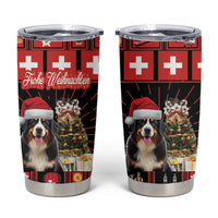 Merry Christmas Bernese Mountain Dog Tumbler Cup Switzerland Symbols - Lightning Art - Wonder Print Shop