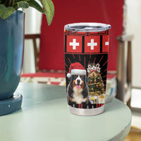 Merry Christmas Bernese Mountain Dog Tumbler Cup Switzerland Symbols - Lightning Art - Wonder Print Shop